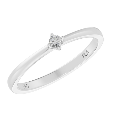Princess square 0,05 ct ring - 14 kt. Hvidguld