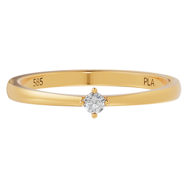 Princess square 0,05 ct ring - 14 kt. Guld