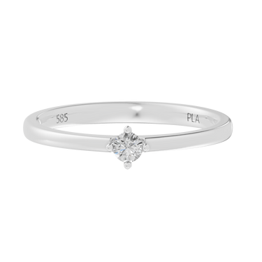 Princess square 0,08 ct ring - 14 kt. Hvidguld