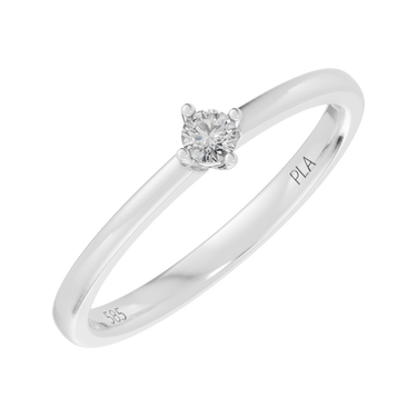 Princess square 0,08 ct ring - 14 kt. Hvidguld