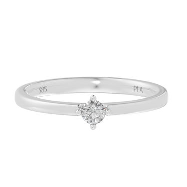 Princess square 0,13 ct ring - 14 kt. Hvidguld