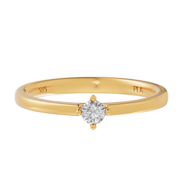 Princess square 0,13 ct ring - 14 kt. Guld