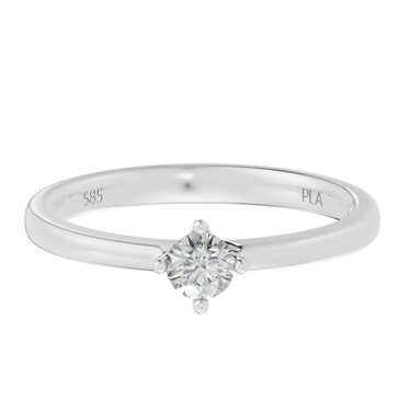 Princess square 0,25 ct ring - 14 kt. Hvidguld