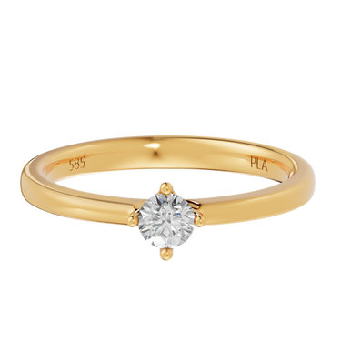Princess square 0,25 ct ring - 14 kt. Guld