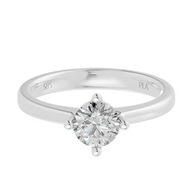 Princess square 1,00 ct ring - 14 kt. Hvidguld
