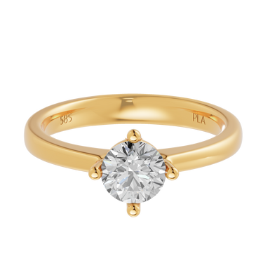 Princess square 1,00 ct ring - 14 kt. Guld