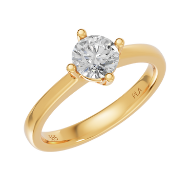 Princess square 1,00 ct ring - 14 kt. Guld