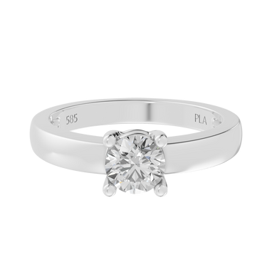 Queen square 0,80 ct ring - 14 kt. Hvidguld