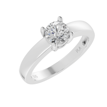 Queen square 0,80 ct ring - 14 kt. Hvidguld