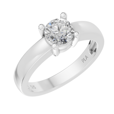 Queen square 1,00 ct ring - 14 kt. Hvidguld