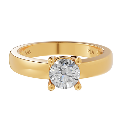 Queen square 1,00 ct ring - 14 kt. Guld