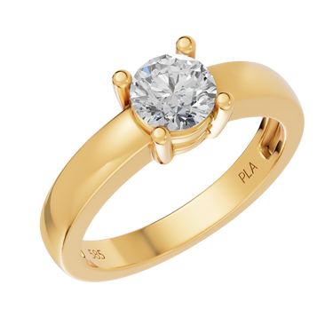 Queen square 1,00 ct ring - 14 kt. Guld