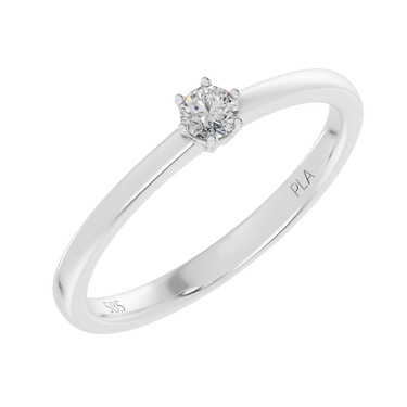 Princess star 0,10 ct ring - 14 kt. Hvidguld