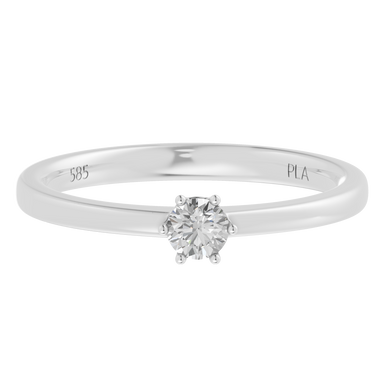 Princess star 0,15 ct ring - 14 kt. Hvidguld