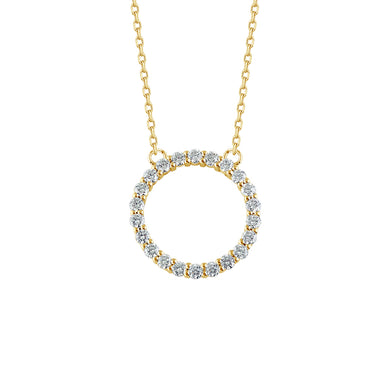 14.k. cirkel vedhæng m. 22*0,03ct rg