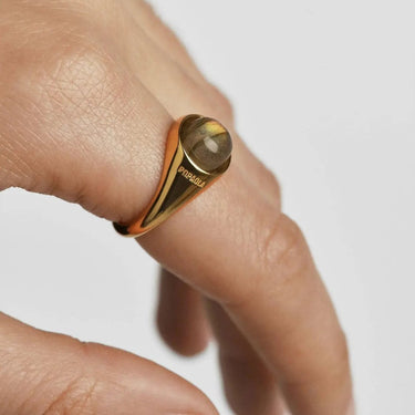 Labradorite Moon Ring - Forgyldt fra PDPAOLA