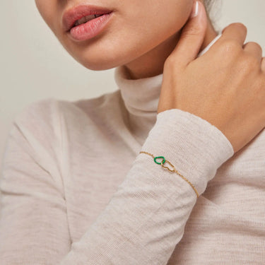 Organic Double Circle Armbånd - Forgyldt fra Enamel