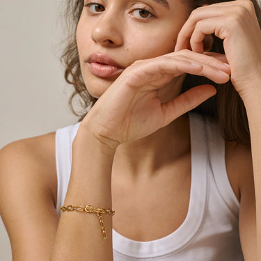 Chunky Charm Armbånd - Forgyldt