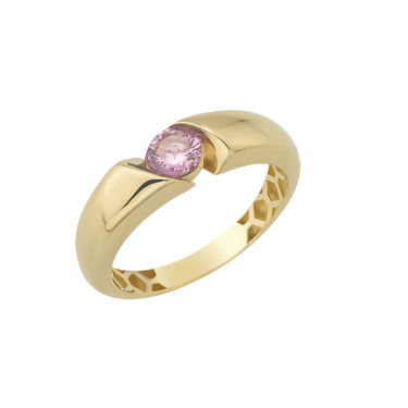 Vintage Pink Rock Ring - 8 kt. Guld fra Gold Essentials