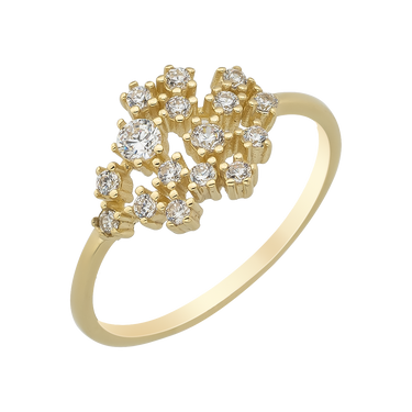 Snowflakes Ring - 8 kt. Guld fra Gold Essentials