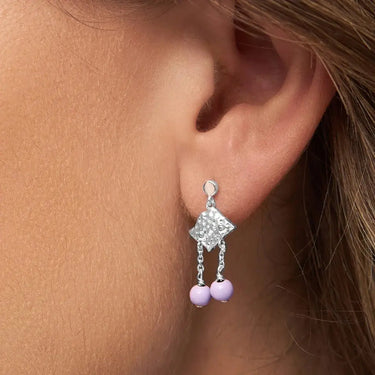 Boheme Purple Ørering - Forsølvet Messing fra LULU Copenhagen