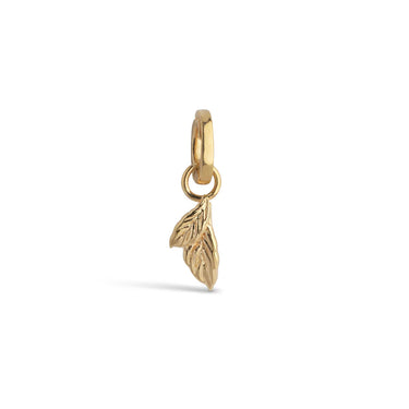 Organic Double Leaf Charm - Forgyldt