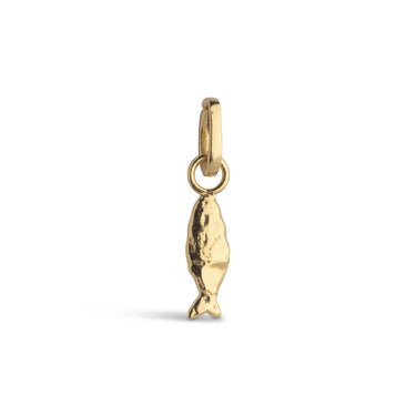 Flowing Fish Charm - Forgyldt