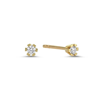 Solitaire ørestikker  0,06 ct. - 14 kt. Guld fra Diamond Essentials by Plaza