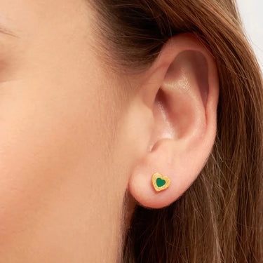 Color Heart Ørering - Forgyldt Messing fra LULU Copenhagen