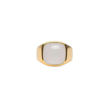 IX Cushion Signet Ring Moonstone fra Ix Studios