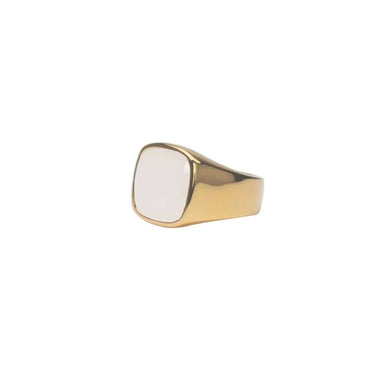 IX Cushion Signet Ring Moonstone fra Ix Studios