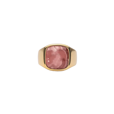 IX Cushion Signet ring - Forgyldt/Rhodocrosite fra Ix Studios