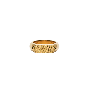 IX Mini Brushed Hexagon ring - Forgyldt fra Ix Studios
