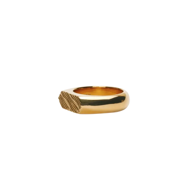 IX Mini Brushed Hexagon ring - Forgyldt fra Ix Studios