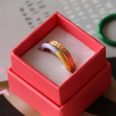 Double Color Ring - Messing fra LULU Copenhagen