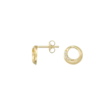 Cirkle Sparkle Øreringe - 8 kt. fra Gold Essentials by Plaza