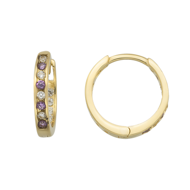 Purply Creoler - 8 kt. Guld fra Gold Essentials