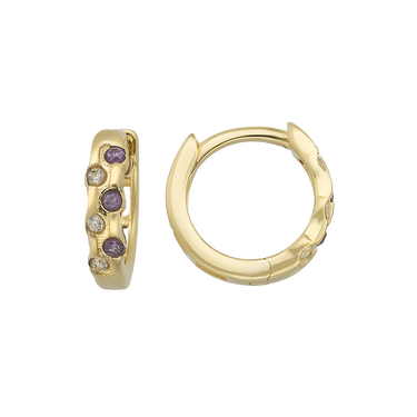 Bubly purply Creoler - 8 kt. Guld fra Gold Essentials