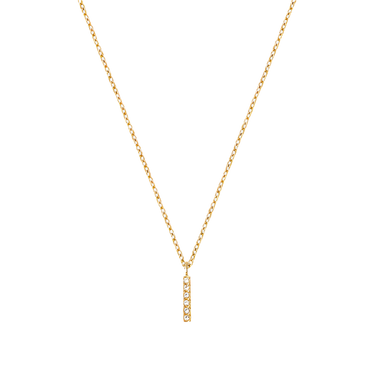Stone Letter I Gold Necklace fra Mockberg