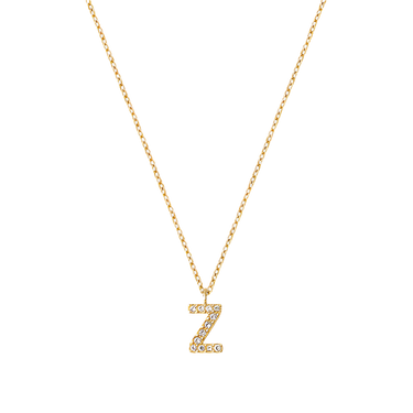 Stone Letter Z Gold Necklace fra Mockberg