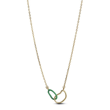 Organic Double Circle Halskæde - Forgyldt fra Enamel