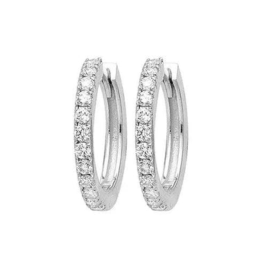14 kt ørecreol m/brill 0,23 ct fra Nuran