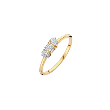 Ring 0,10/0,15/0,10 ct. - 14 kt. Guld