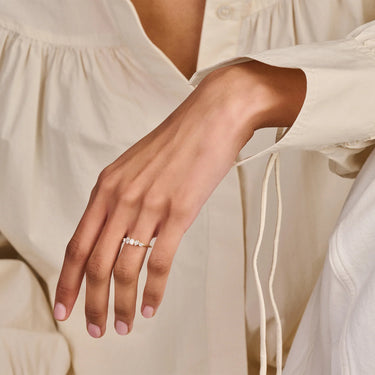 Ring 2x0,05/0,12/0,15/0,10 ct. - 14 kt. Guld