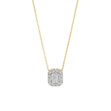 Halskæde m. Vedhæng 0,25/0,15 ct. - 14 kt. Guld