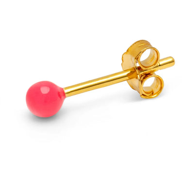 Color Ball Ørestik - Forgyldt Sølv