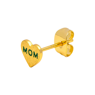 Heart Mom Ørering - Forgyldt Messing fra LULU Copenhagen