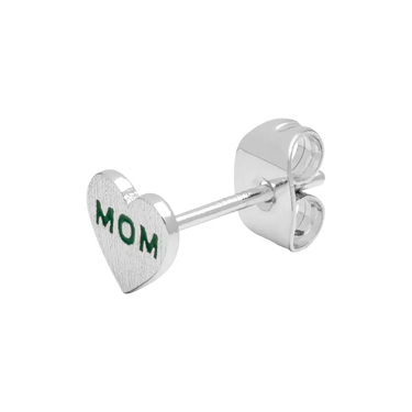 Heart Mom Ørering - Forsølvet Messing fra LULU Copenhagen