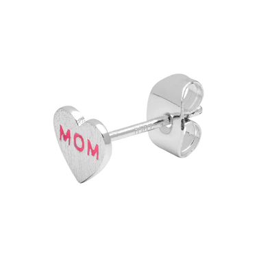 Heart Mom Ørering - Forsølvet Messing fra LULU Copenhagen