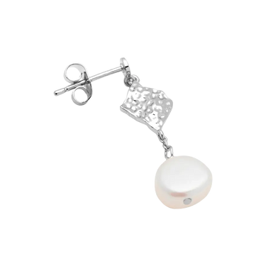 Boheme Pearl Ørering - Forsølvet Messing fra LULU Copenhagen